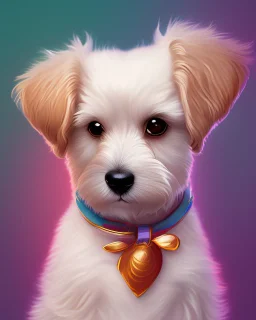 additive of a cute dog with white background, cartoon style