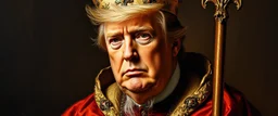 master oil painting by Rembrandt, donald trump as anti pope
