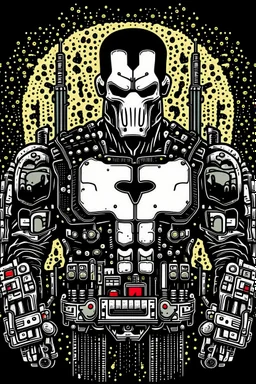 punisher sku;; robot in the style of Hiroshi Nagai