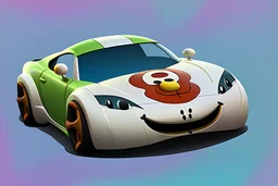 whimsical cartoony sports car