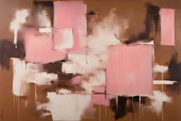 Brown, white, and pink abstract painting, henry luyten abstract impressionism paintings