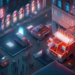 punk city, 8k resolution, dynamic lighting, reflective surfaces, isometric illustration,