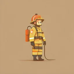 minimalistic character. firefighter