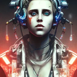 Danish Singer MØ face cyberpunk, Yoji Shinkawa, high lit,