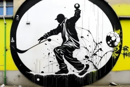 ying yang the style of banksy