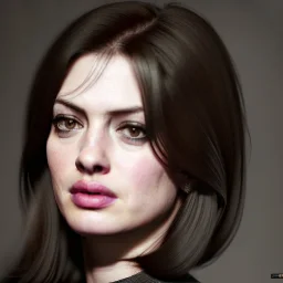 portrait professional photo, just perfect face Anne Hathaway, highly realistic, highly detailed