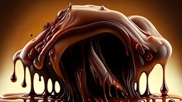 hyperrealism maximum details side view alien life form brown blood slime