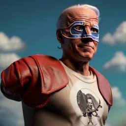 realistic image of joe biden as a mexican wrestling fighter posing outdoors, Mexican eyes wrestling mask, retro style, 80s, vibrant color, highly detailed, sky background, concept art, unreal engine 5, god rays, ray tracing, RTX, lumen lighting, ultra detail, volumetric lighting, 3d, finely drawn, high definition, high resolution.