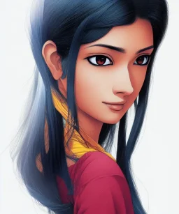 South asian woman portrait by shinkai makoto studio ghibli studio key hideaki anno sakimichan stanley artgerm lau rossdraws james jean marc simonetti elegant highly detailed digital painting artstation pixiv