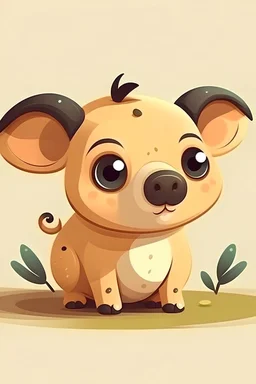 sweet illustration of a animal, in a cartoon style