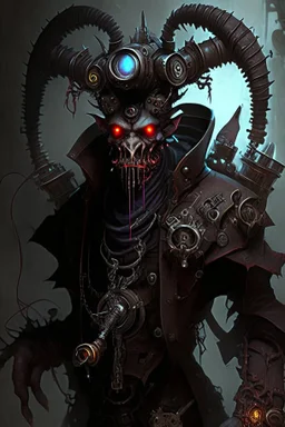 dark demon monster humanoid artificer steampunk engineer