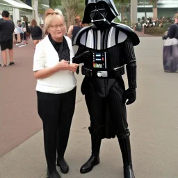 lovely lady with darth vader