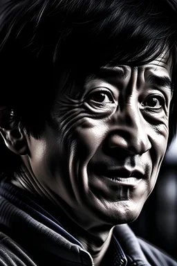 Jackie Chan, HD 4K, scientific detail