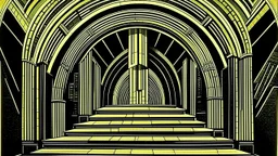 An obstacle is the terrifying thing we see when we take our eyes off the goal. art deco style