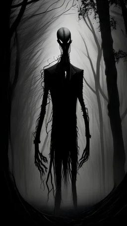 scary slender man, dark, fantasy.