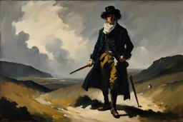 newry highwayman, brigand, rogue, William orpen style, oil painting,