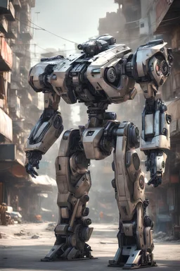 MECHA in pakistan street , Futuristic 3d render, vray, uhd, detailed, hdr, 8k, photorealistic, dramatic lighting, hawken graphic design abstract 3d hitech technological HAWKEN photorealistic uhd 8k VRAY highly detailed HDR