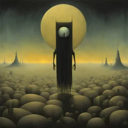 Dark Shines crawl, Liu Ye and Joan Miro and Zdzislaw Beksinski deliver a surreal masterpiece, muted colors, sinister, creepy, sharp focus, dark shines, asymmetric, upside-down elements for no reason