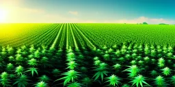 detailed, realistic, colorful, epic, ray tracing, cinematic, 8k, HD, Ultra High Definition, photo film, film grain, colorful high quality marijuana plant field