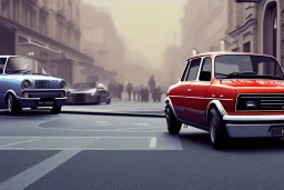 Renault old 12 car version by SF, 4k ,ultra realistic,concept 4k ,on street, parked