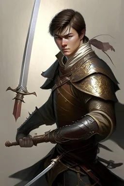 noble swordman with rapier short brown hair not chinese