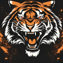 vector logo of tiger screaming