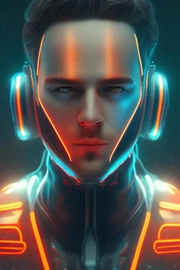 cyberpunk, head, men, portrai, tron