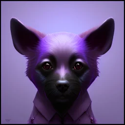 goth dog, purple-black color scheme, 8k resolution, dynamic lighting, reflective surfaces