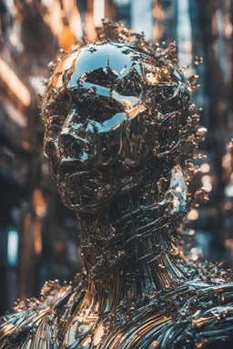 Raytraycing, glitchy-algorithmic surreal sculpture, cinematic, cinematic shot, dynamic composition, details, intricate detail, professional lighting, film lighting, 35mm, anamorphic, lightroom, cinematography, bokeh, lens flare, film grain, hdr10, 8k, Roger Deakins, incredibly detailed, reflect, sharpen