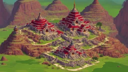 The Land of Storm and Vapor is a bright place. This land's color scheme includes maroon, cream, and silver. It features nerve-wracking plateaus and beautiful temples.