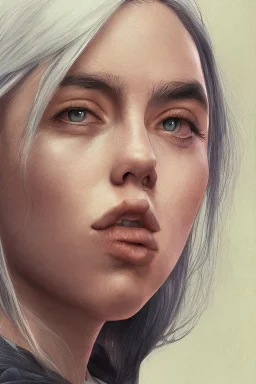 Billie Eilish, photorealistic illustration, 4k