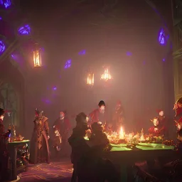 A warlock’s Christmas festivities in a tavern