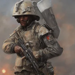 Oil painting of a soldier