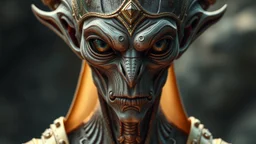 a photorealistic portrait of an alien emperor. non humanoid.