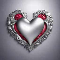 Create silver heart and valentine background