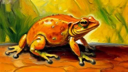 An orange amphibian painted by Claude Monet