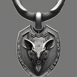 stag amulet, lucky charm, grey background