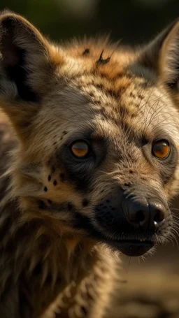 Texture made of coffee powder and dirt of a Hyena has bad painting of dark brown color on his face