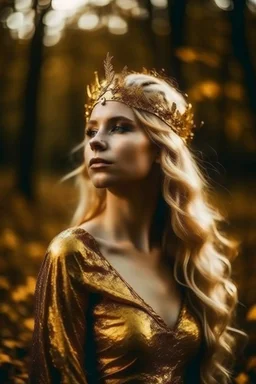 Woman queen gold hair nature celestial