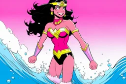 pink swimming Wonder Woman Teen Titans Go