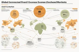 An infographic showing the interconnectedness of global financial markets, including stock exchanges, commodity markets, and bond markets.