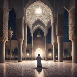 Hyper Realistic Jaa Namaz in a mosque at night