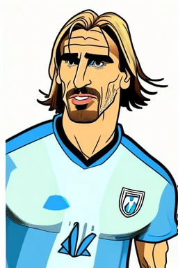 Gabriel Batistuta Argentine football player cartoon 2d