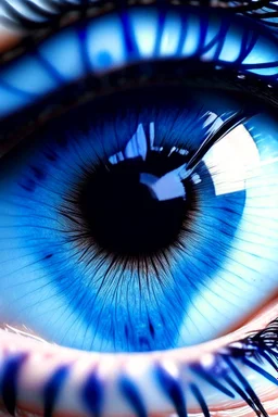 A huge close-up of a blue eye