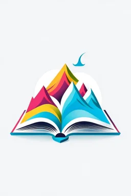 The logo consists of an educational book and combines it with mountains in a simple way and attractive colors