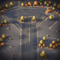 road stylized top down