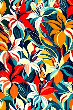 flowers floral pattern in the style of Georgia O’Keeffe