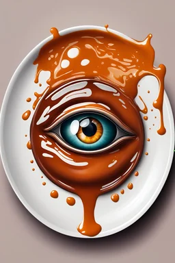 logo combining an eye ball in sauce food elements in a plate