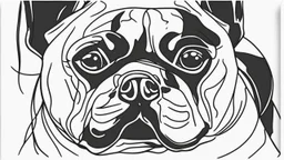 French bulldog face drawed one line