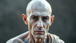 Moises , sin pelo con mirada vaga y color de piel blanca